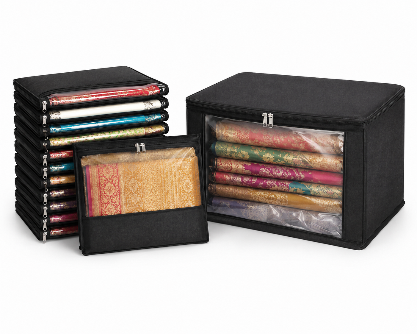 Combo Saree Cover – 10 Single Covers + 1 Large Storage Box